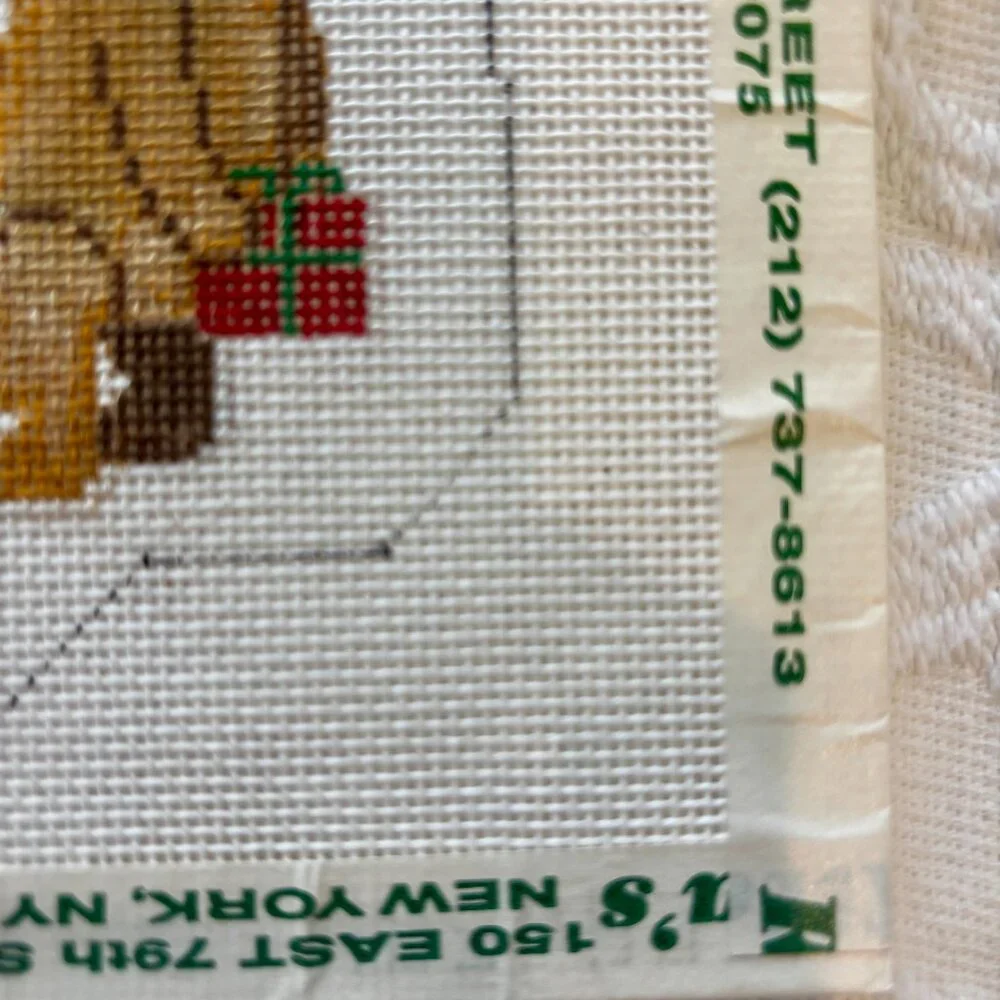 Mini Needlepoint Canvas Stocking Pooh Bear - Picture 3 of 4